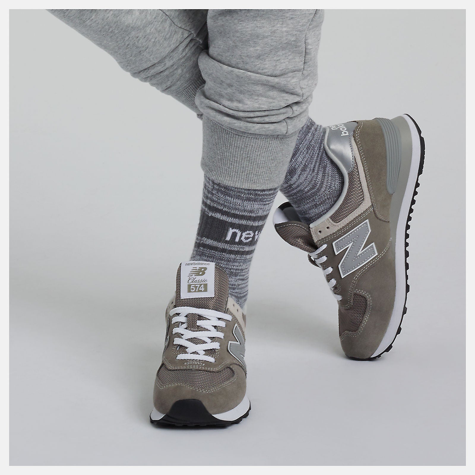 Grey/White 574 Core New Balance Shoes