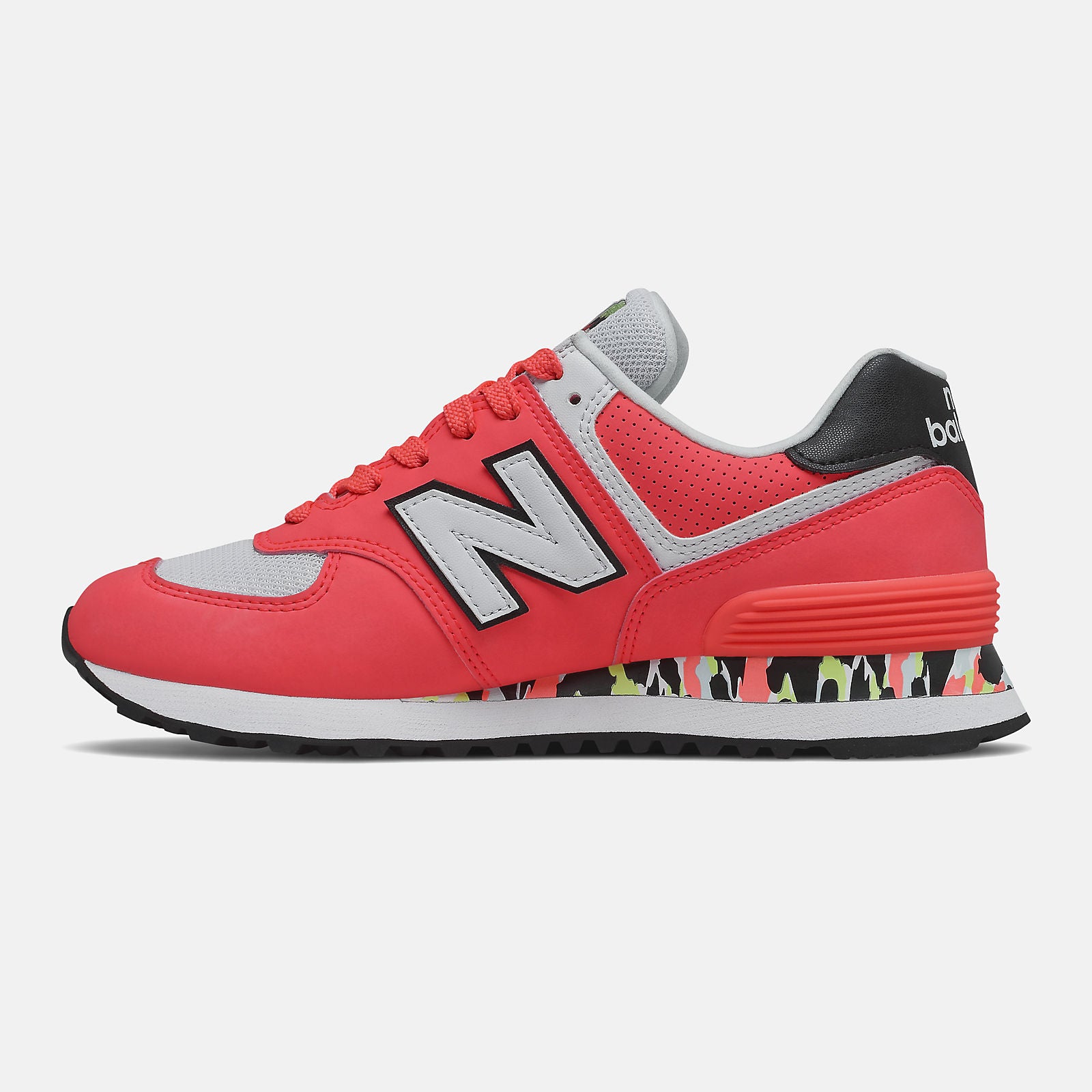 Vivid Coral/White 574 New Balance Shoes