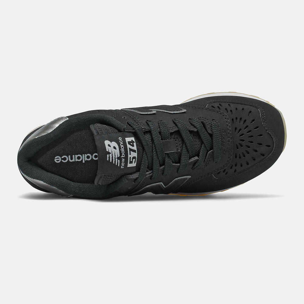 Black/Dark Silver Metallic 574 New Balance Shoes
