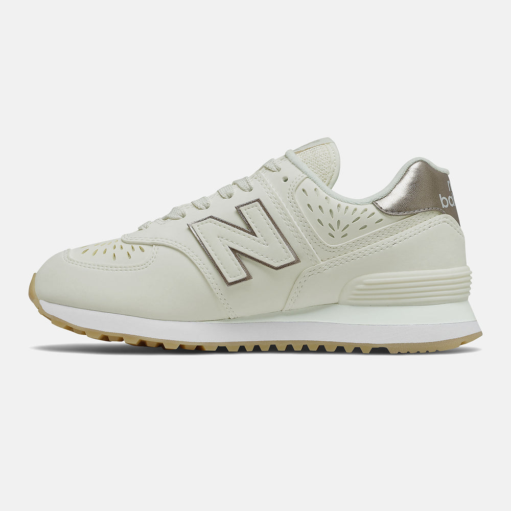 Sea Salt/Light Gold Metallic 574 New Balance Shoes