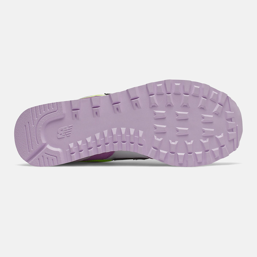 Purple/Bleached Lime Glo 574 New Balance Shoes