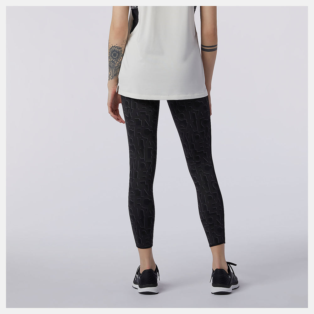 White Relentless Printed High Rise 7/8 Tight New Balance Clothing