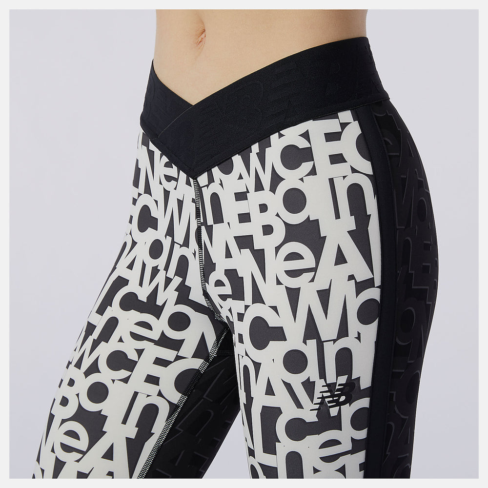 White Relentless Printed High Rise 7/8 Tight New Balance Clothing