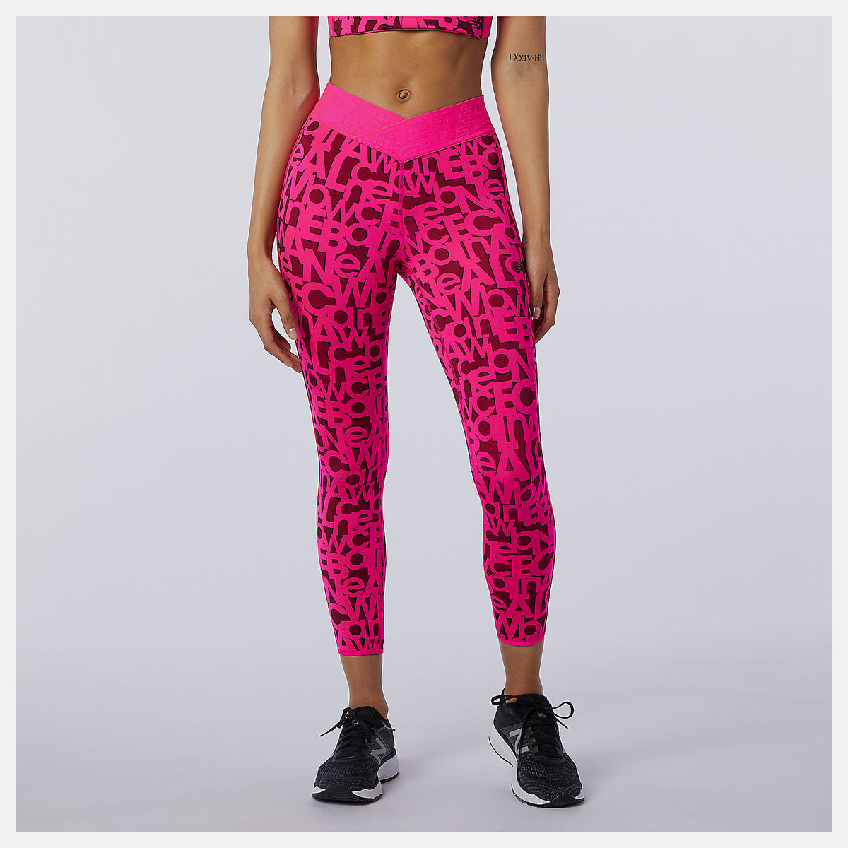 Pink Glo Relentless Printed High Rise 7/8 Tight New Balance Clothing