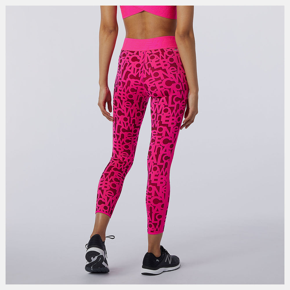 Pink Glo Relentless Printed High Rise 7/8 Tight New Balance Clothing