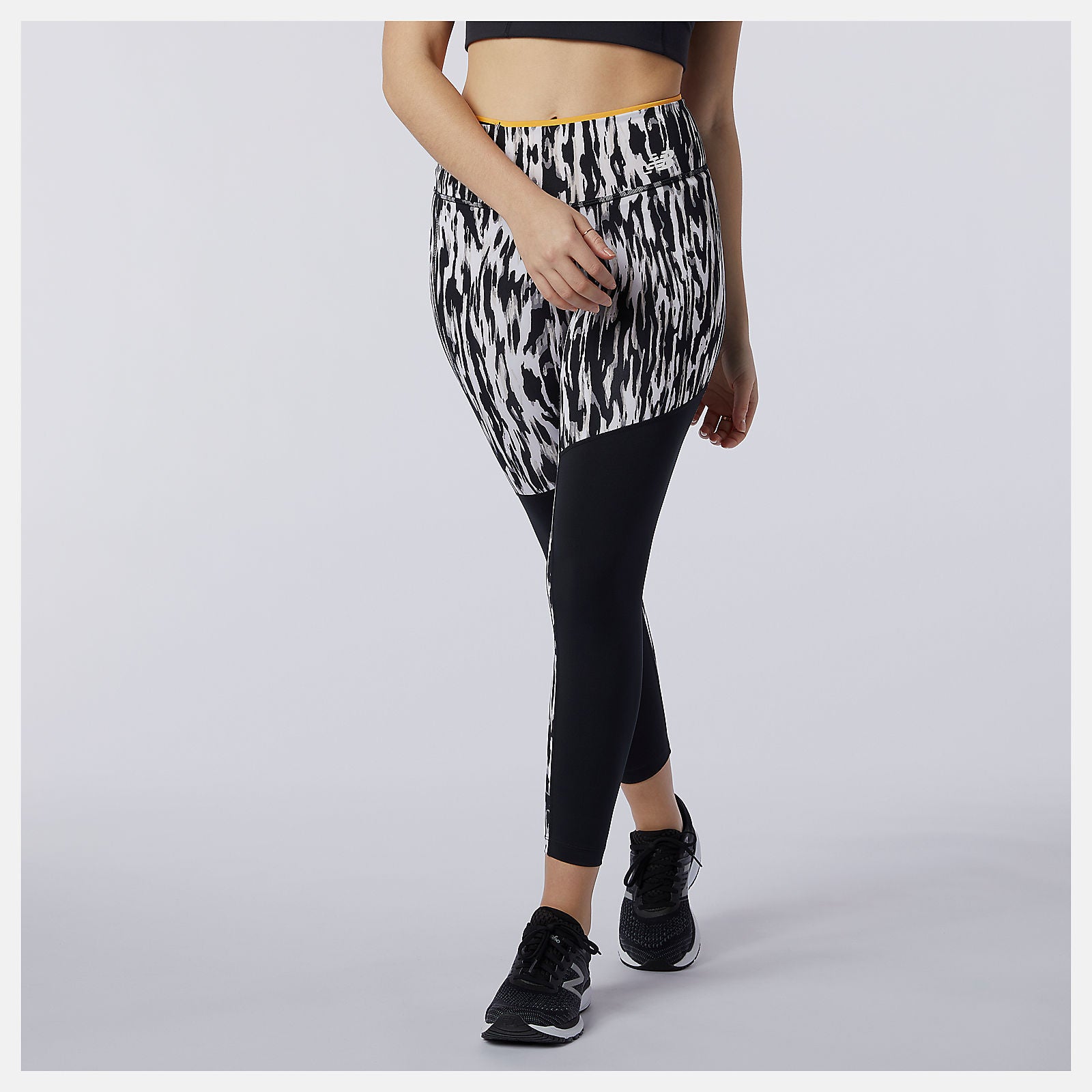 Black Multi Printed Fast Flight Tight New Balance Clothing