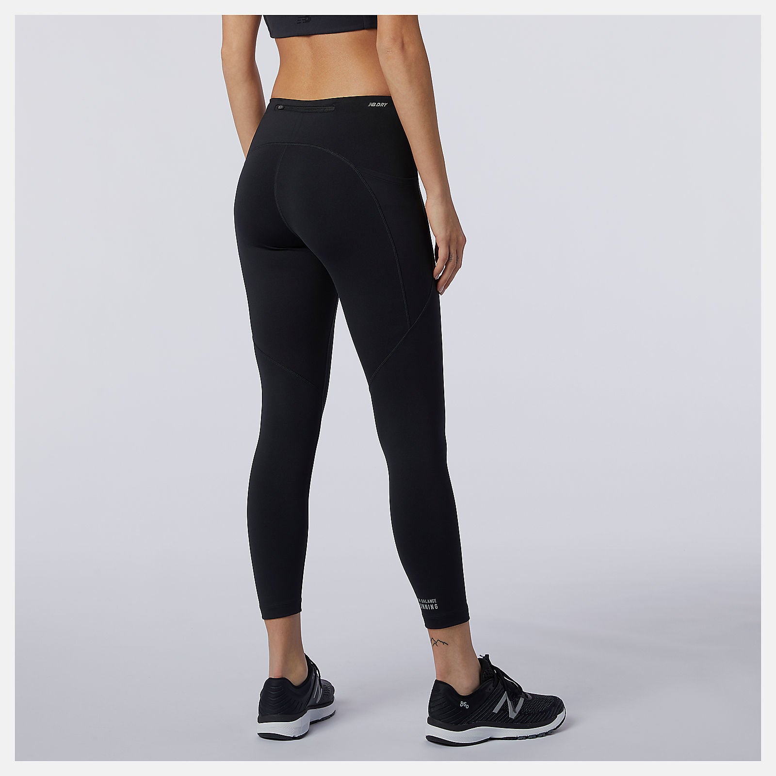 Black Impact Run Crop New Balance Clothing