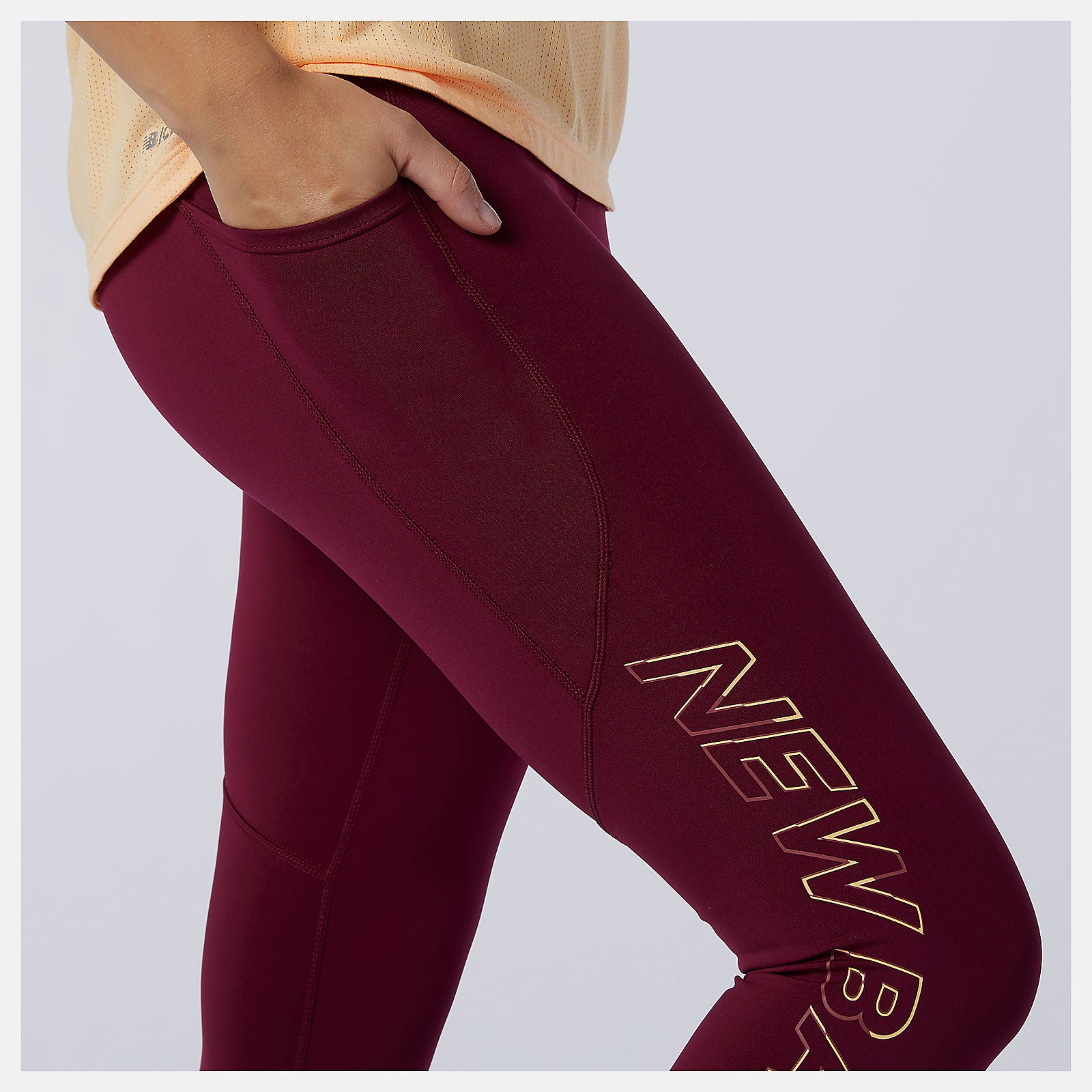 Garnet Printed Impact Run Crop New Balance Clothing