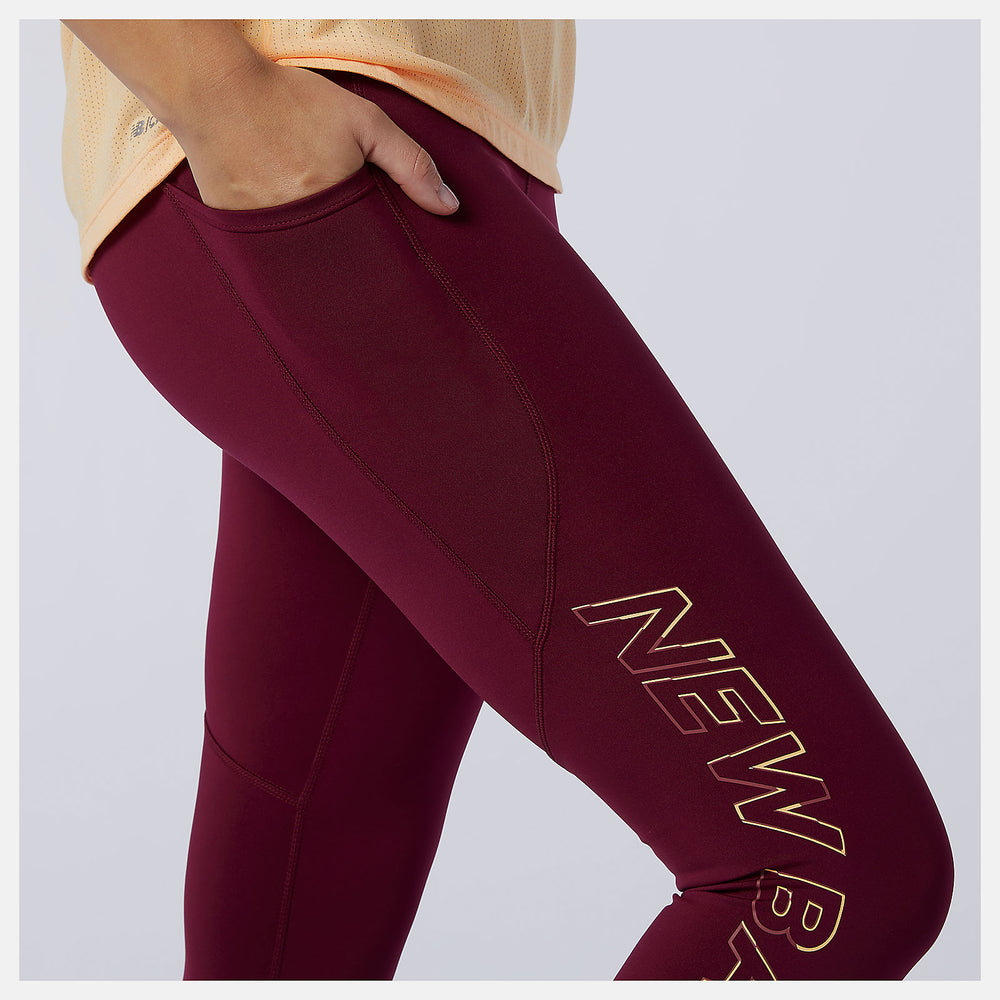 Garnet Printed Impact Run Crop New Balance Clothing