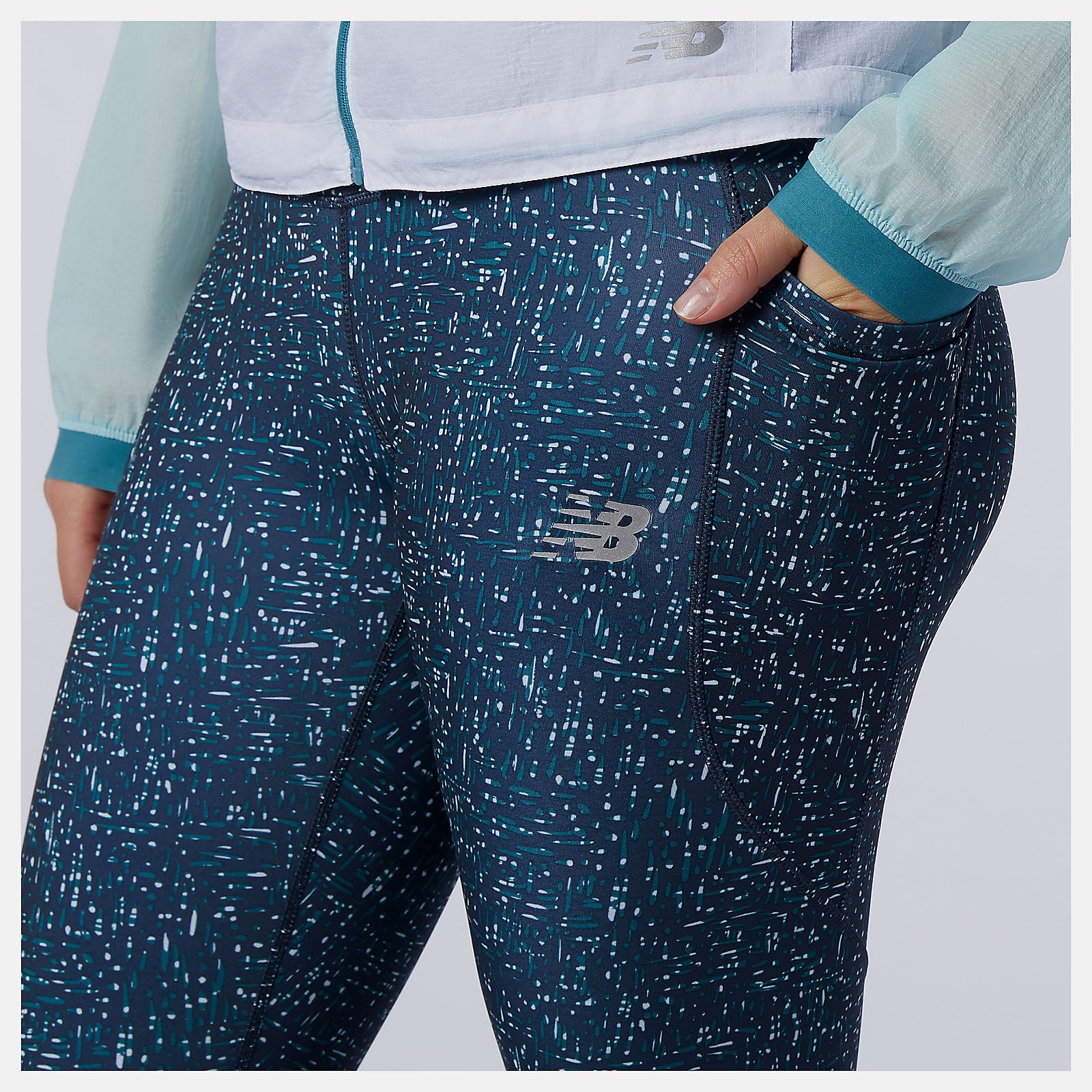 Mountain Teal Printed Impact Run Tight New Balance Clothing