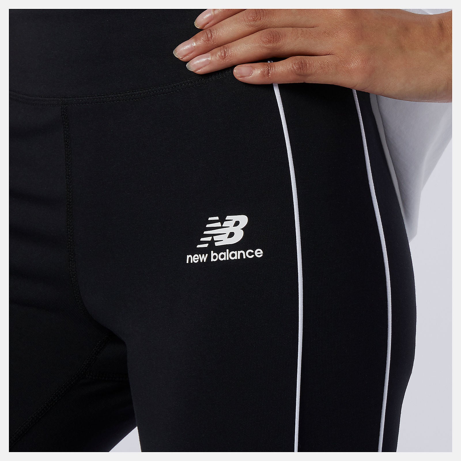 White NB Athletics Piping Legging New Balance Clothing
