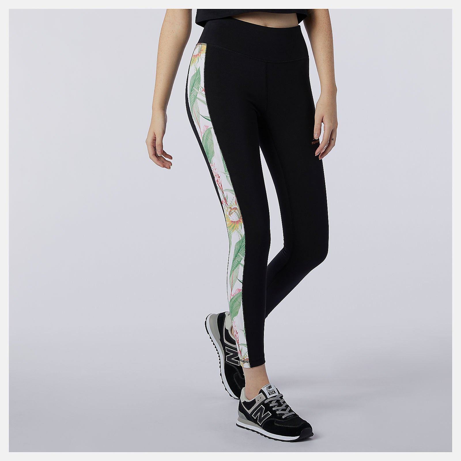 Black NB Essentials Botanical Legging New Balance Clothing