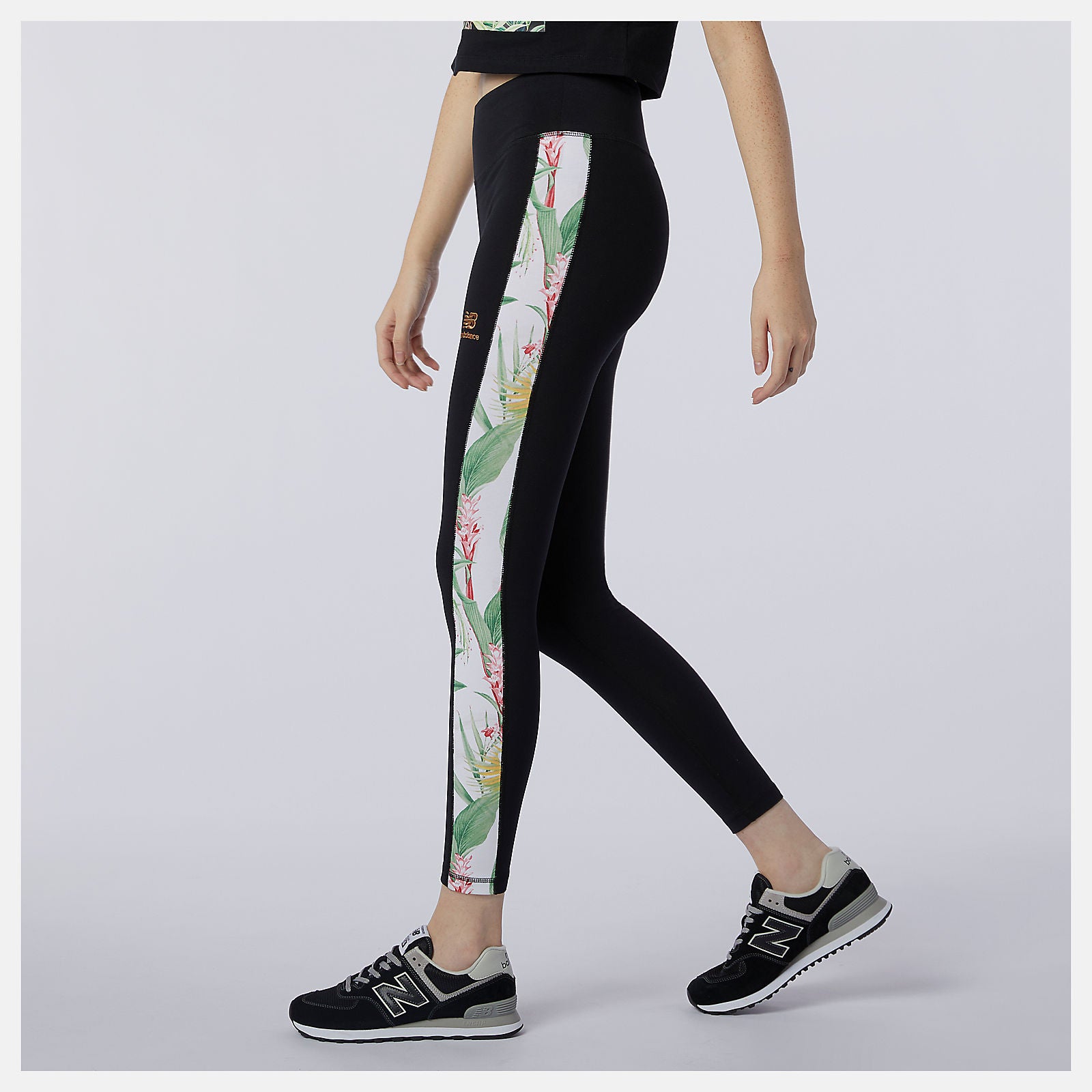 Black NB Essentials Botanical Legging New Balance Clothing
