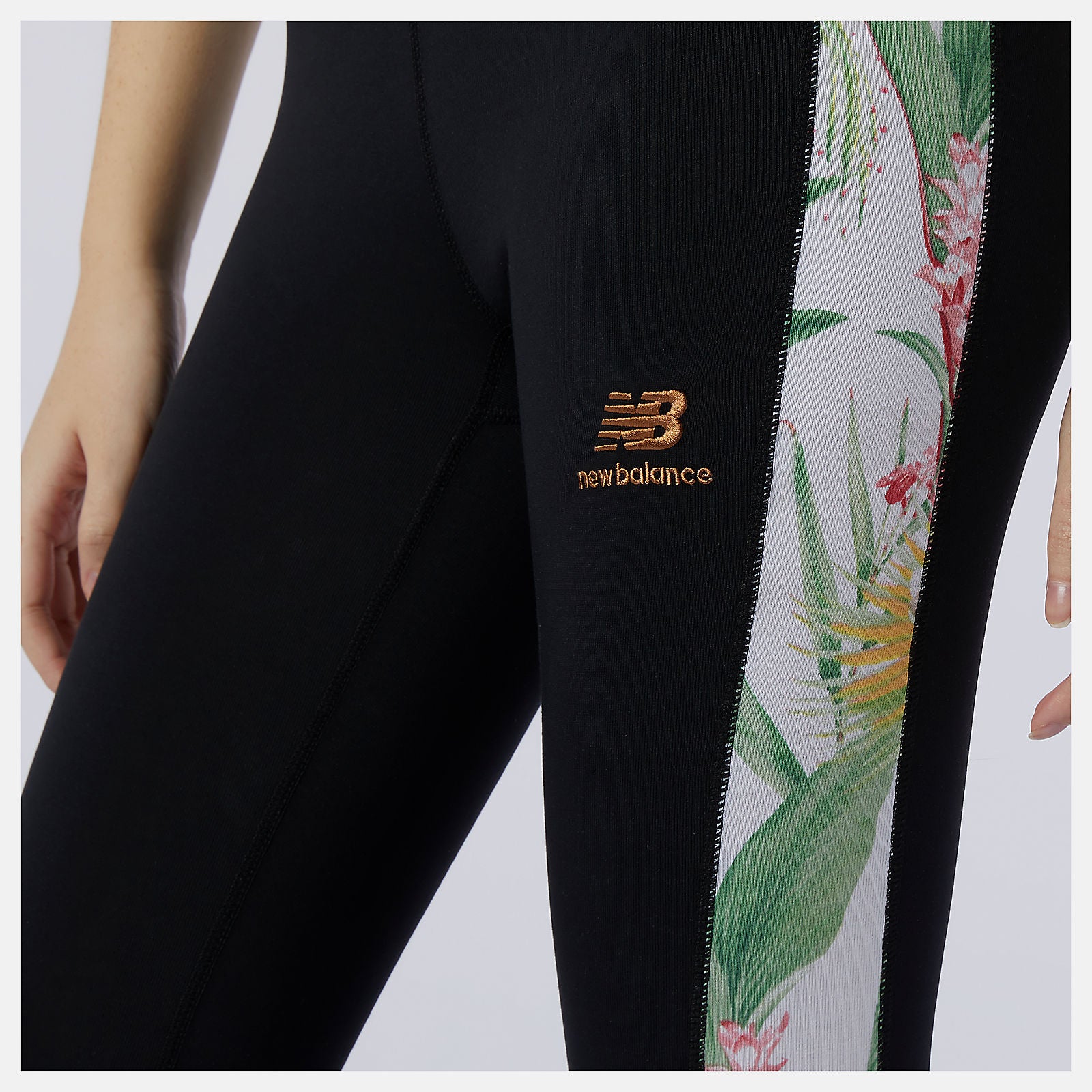 Black NB Essentials Botanical Legging New Balance Clothing