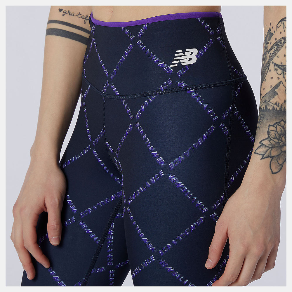 Deep Violet Fast Flight Printed Tight New Balance Clothing
