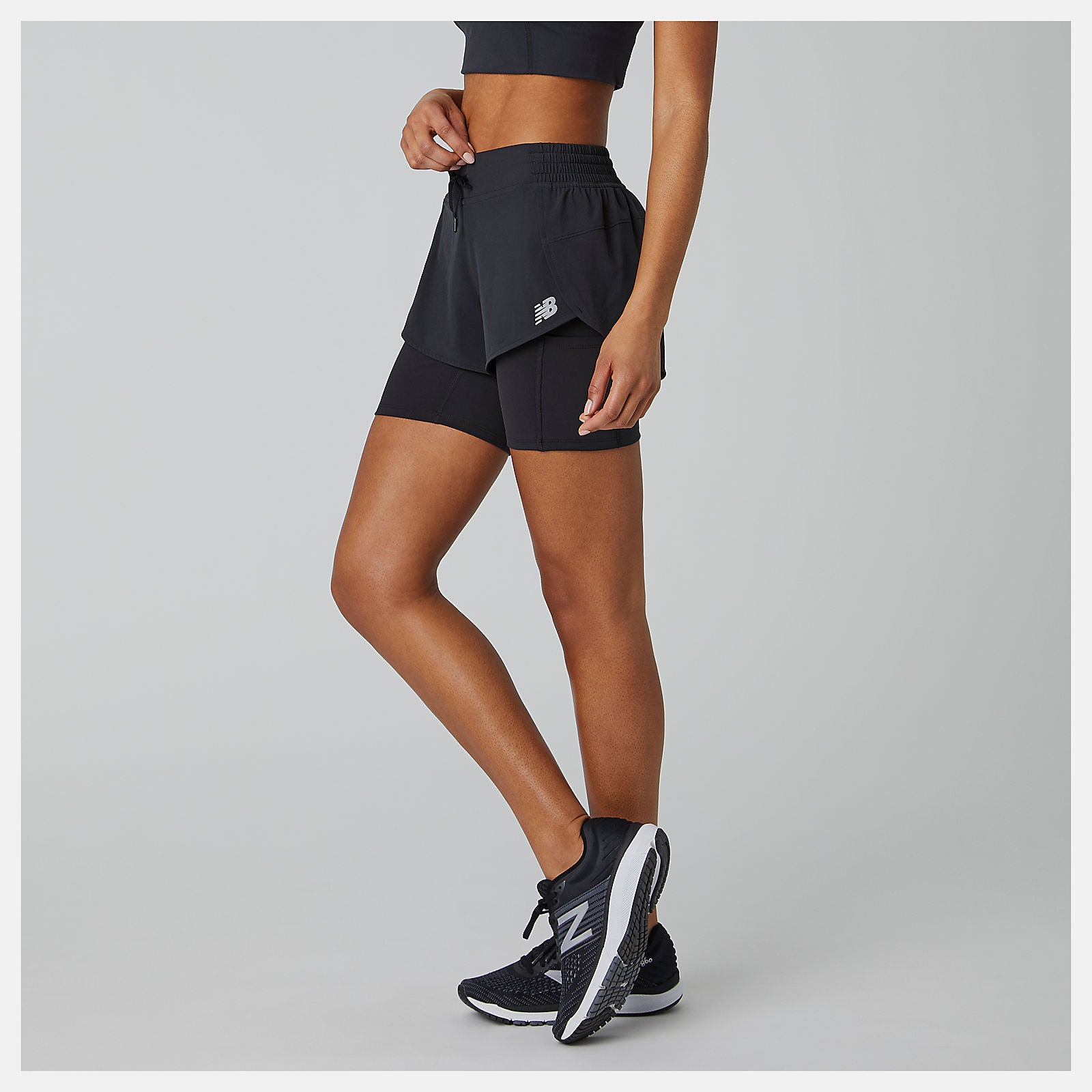 Black Impact Run 2 In 1 Short New Balance Clothing