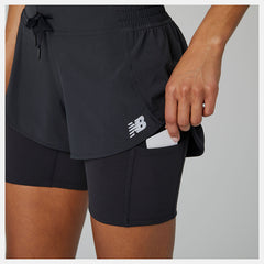 Black Impact Run 2 In 1 Short New Balance Clothing