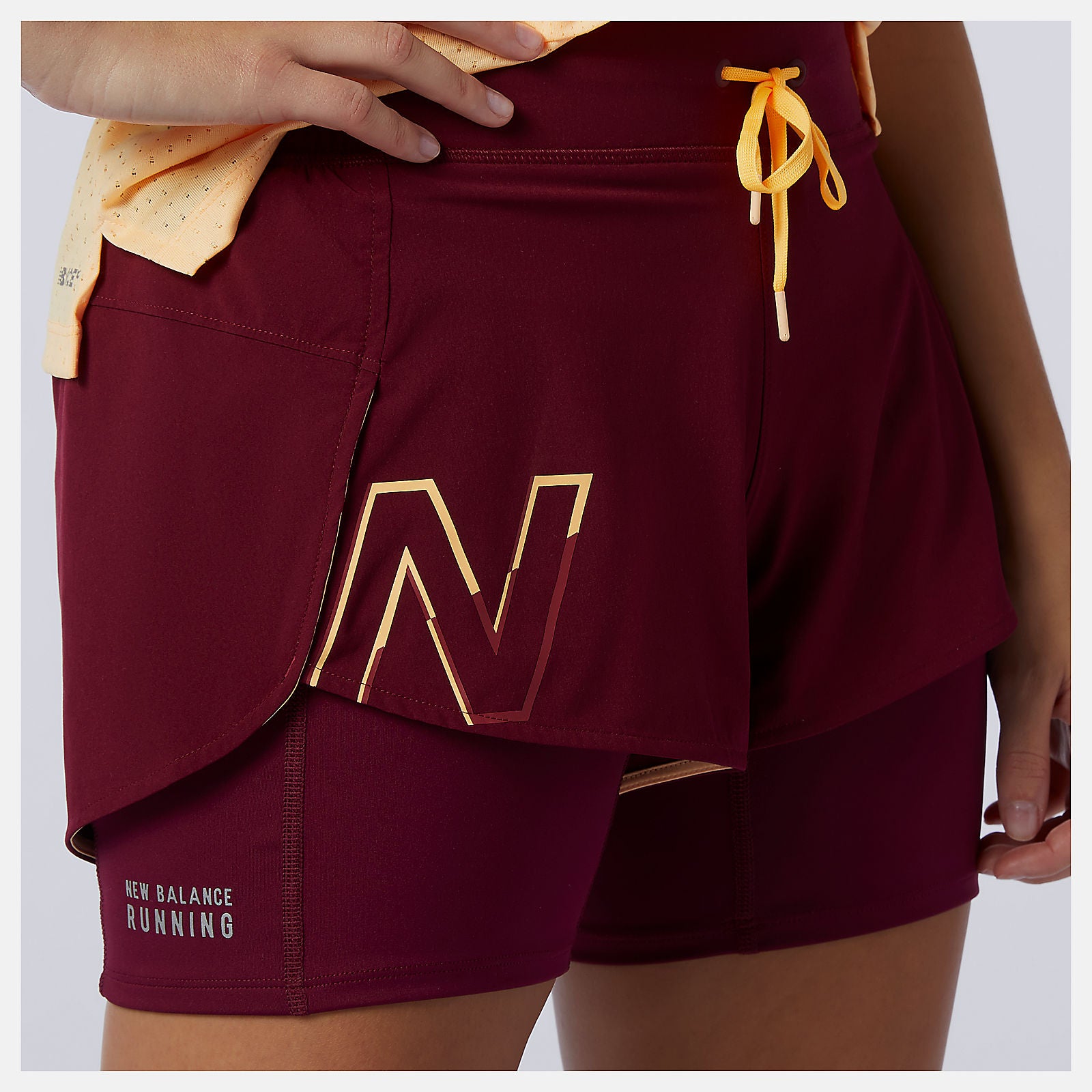 Garnet Printed Impact Run 2 In 1 Short New Balance Clothing