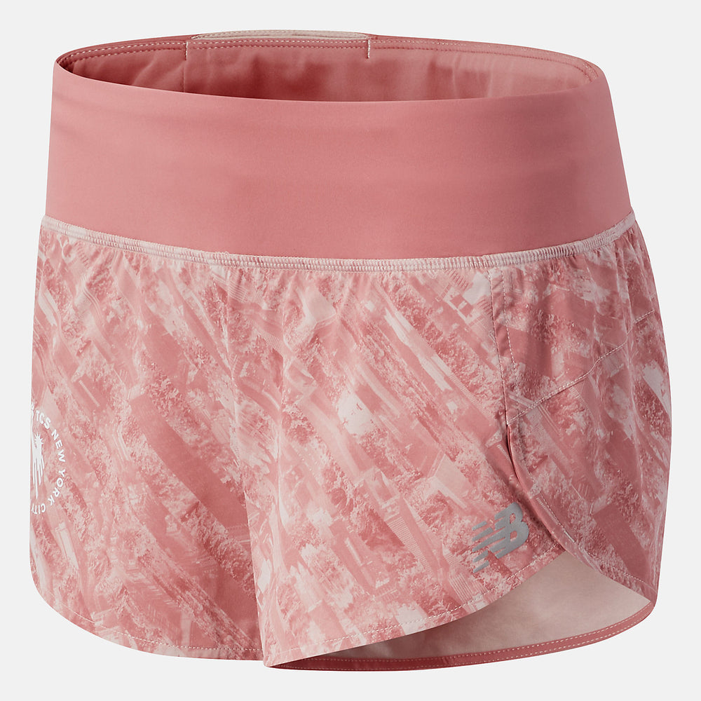 Saturn Pink NYC Marathon Printed Impact Run Short 3 inch New Balance Clothing