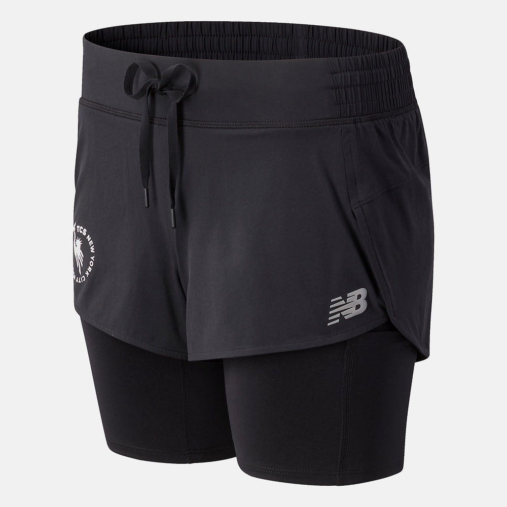 Black NYC Marathon Impact Run 2 In 1 Short New Balance Clothing