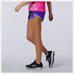 Deep Violet Printed Fast Flight Split Short New Balance Clothing