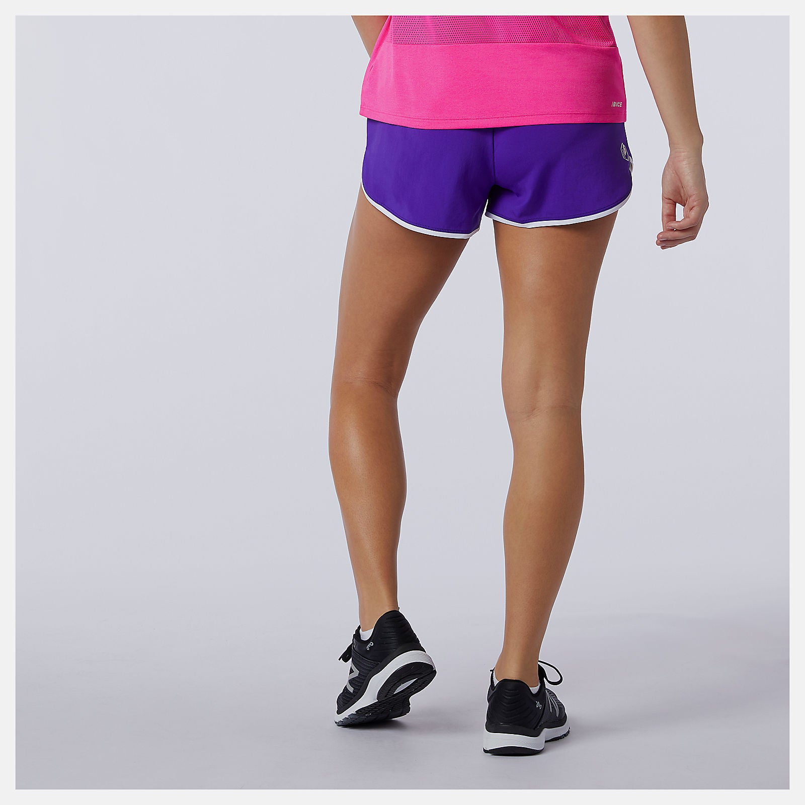 Deep Violet Printed Fast Flight Split Short New Balance Clothing