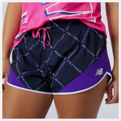 Deep Violet Printed Fast Flight Split Short New Balance Clothing