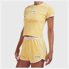 Yellow NB x Staud Terry Run Short New Balance Clothing