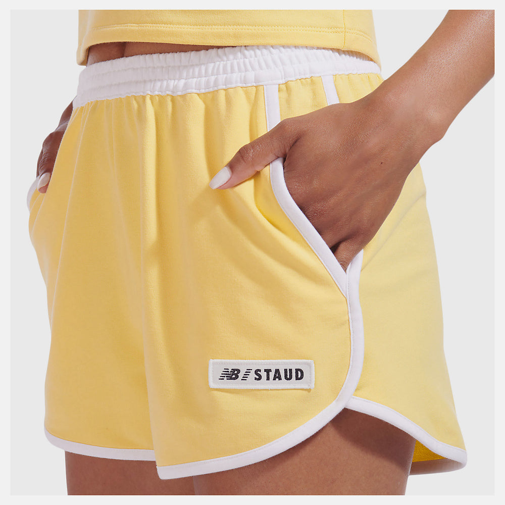 Yellow NB x Staud Terry Run Short New Balance Clothing