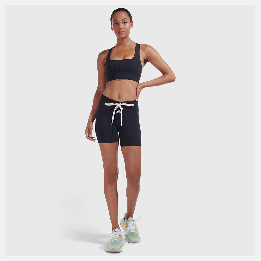 Black Staud Lace Up Fitted Short New Balance Clothing