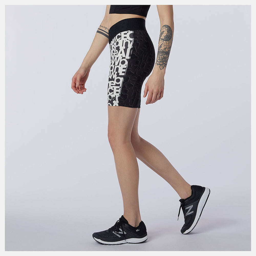 Black/White Relentless Printed Fitted Short New Balance Clothing