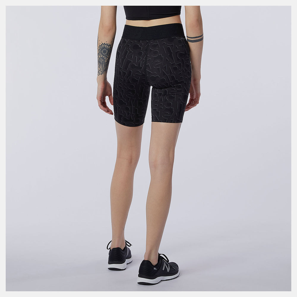 Black/White Relentless Printed Fitted Short New Balance Clothing