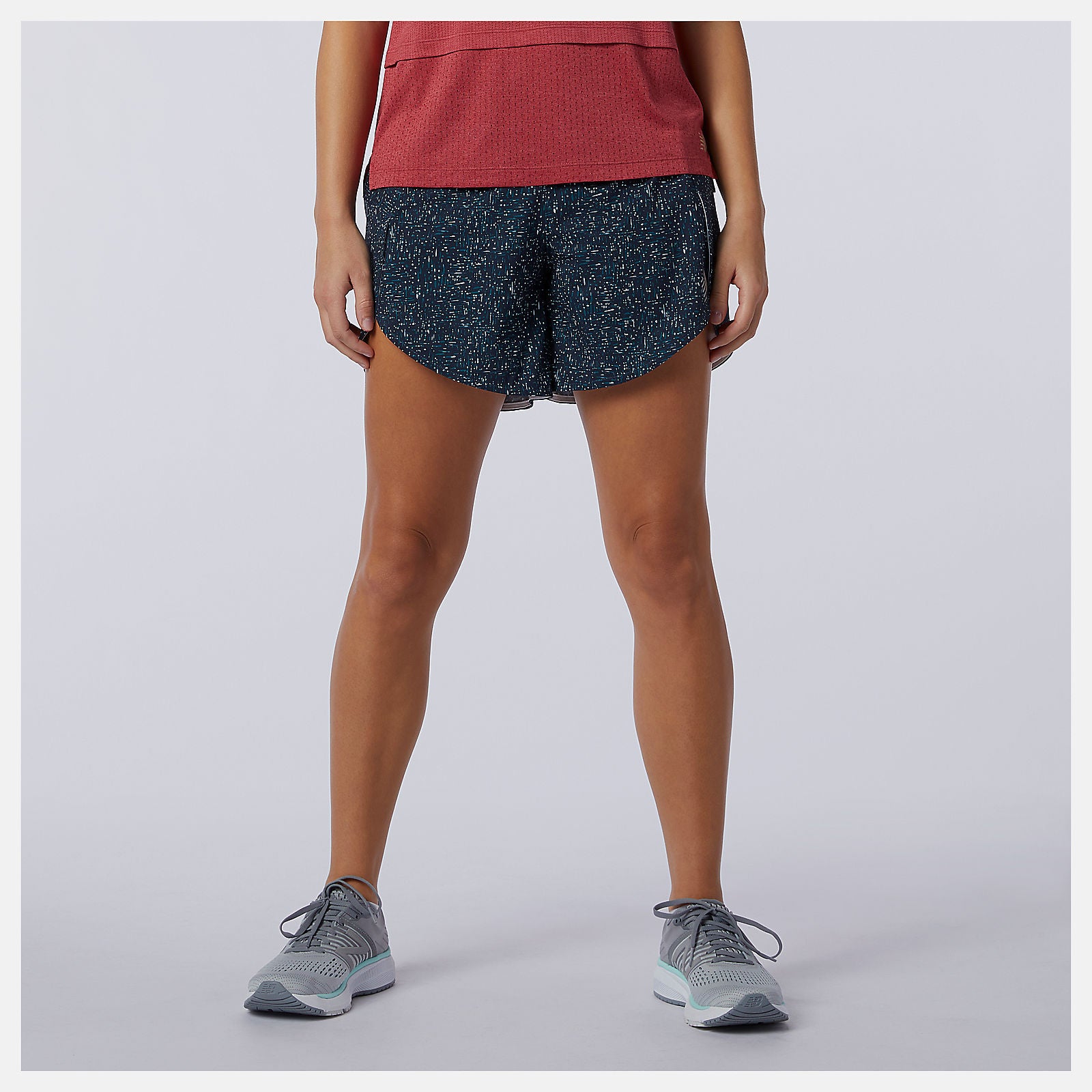 Teal Printed Impact Run 5 inch Short New Balance Clothing