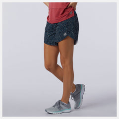Teal Printed Impact Run 5 inch Short New Balance Clothing