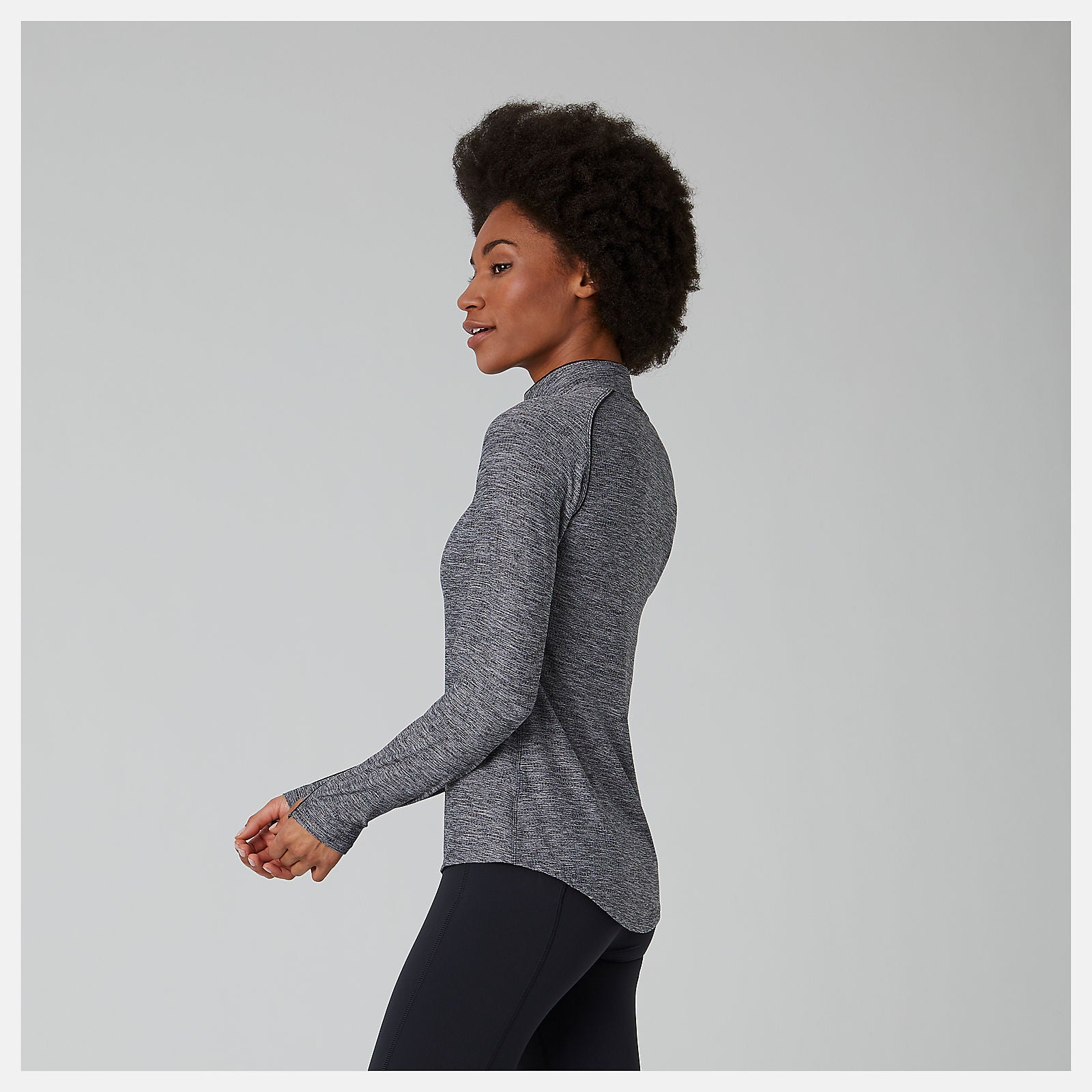 Black Heather Transform 1/2 Zip New Balance Clothing