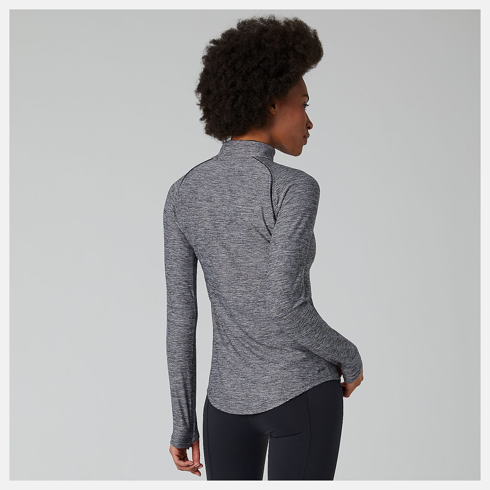 Black Heather Transform 1/2 Zip New Balance Clothing