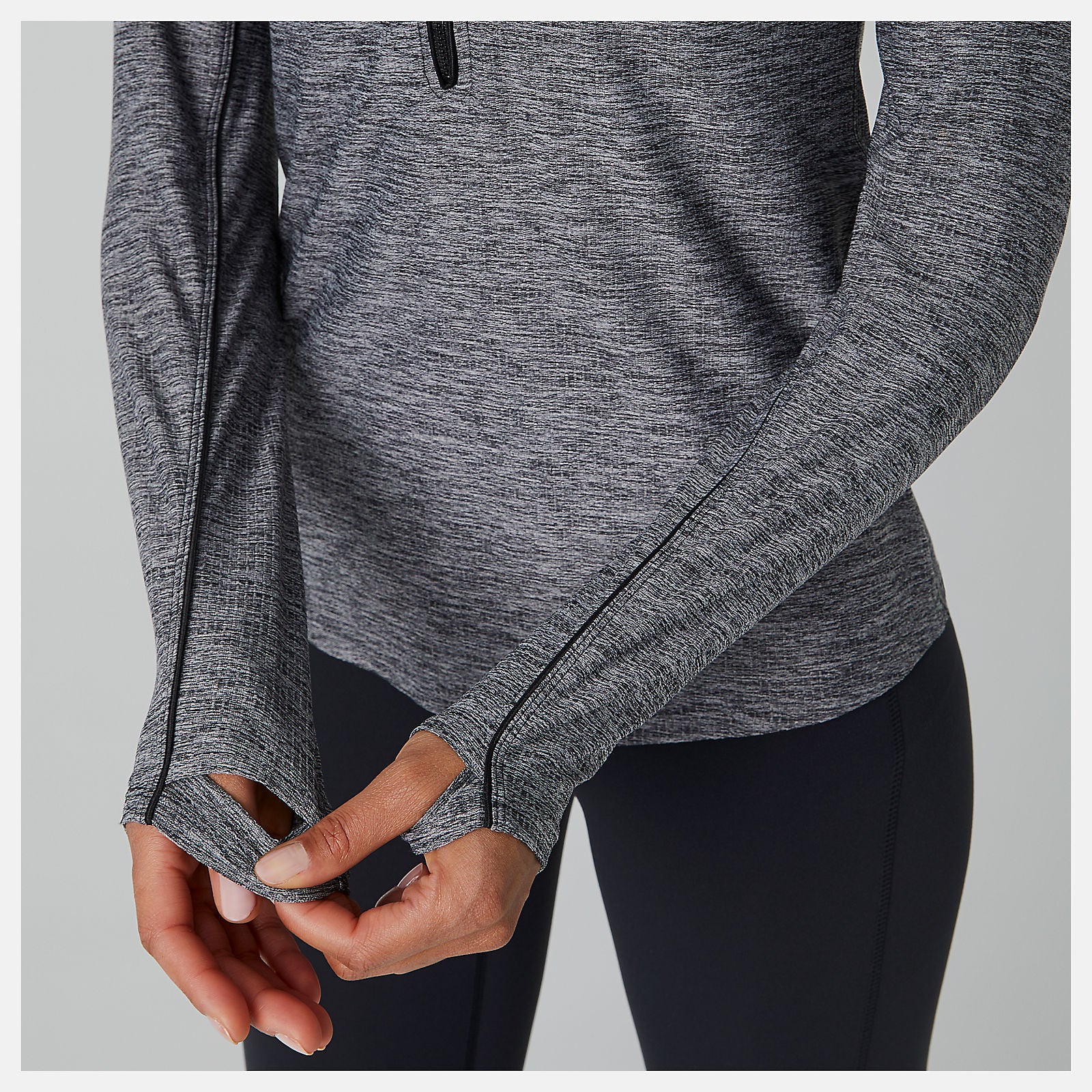 Black Heather Transform 1/2 Zip New Balance Clothing