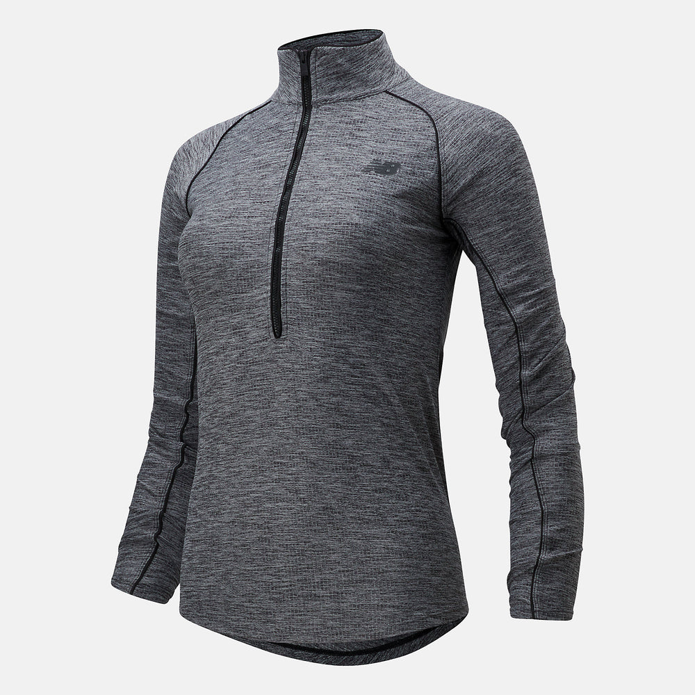 Black Heather Transform 1/2 Zip New Balance Clothing