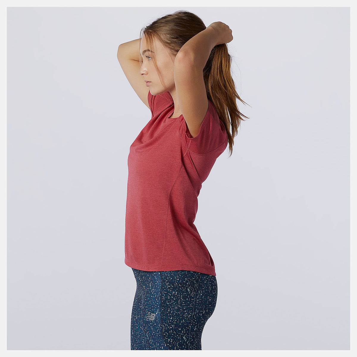 Earth Red Impact Run Short Sleeve New Balance Clothing