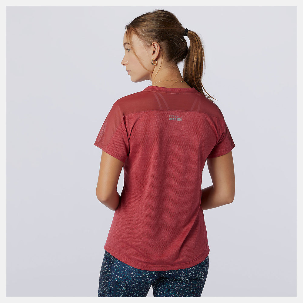 Earth Red Impact Run Short Sleeve New Balance Clothing