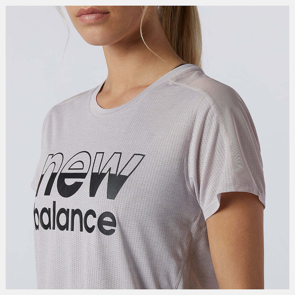 Logwood Heather Printed Impact Run Short Sleeve New Balance Clothing