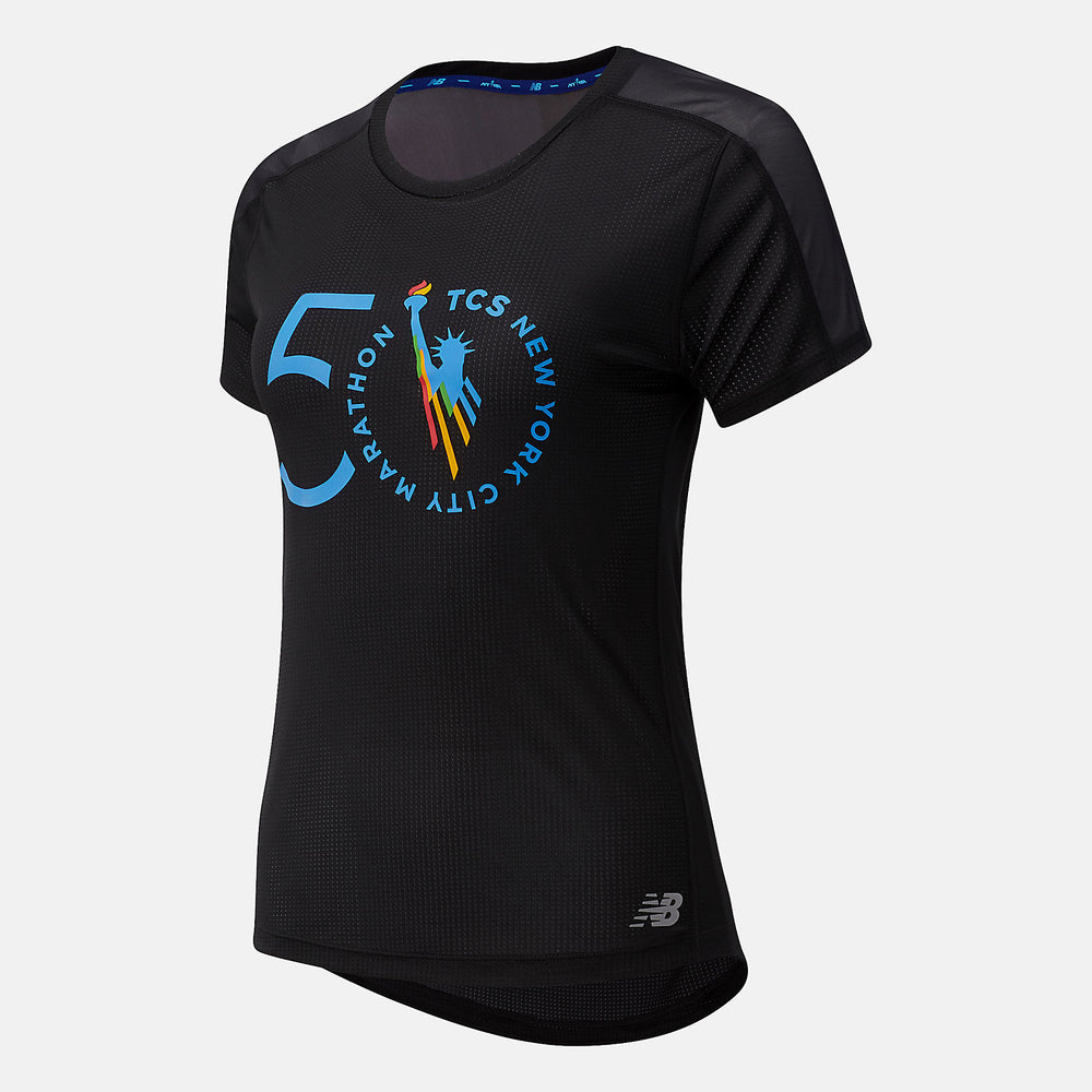 Black NYC Marathon Impact Run Short Sleeve New Balance Clothing