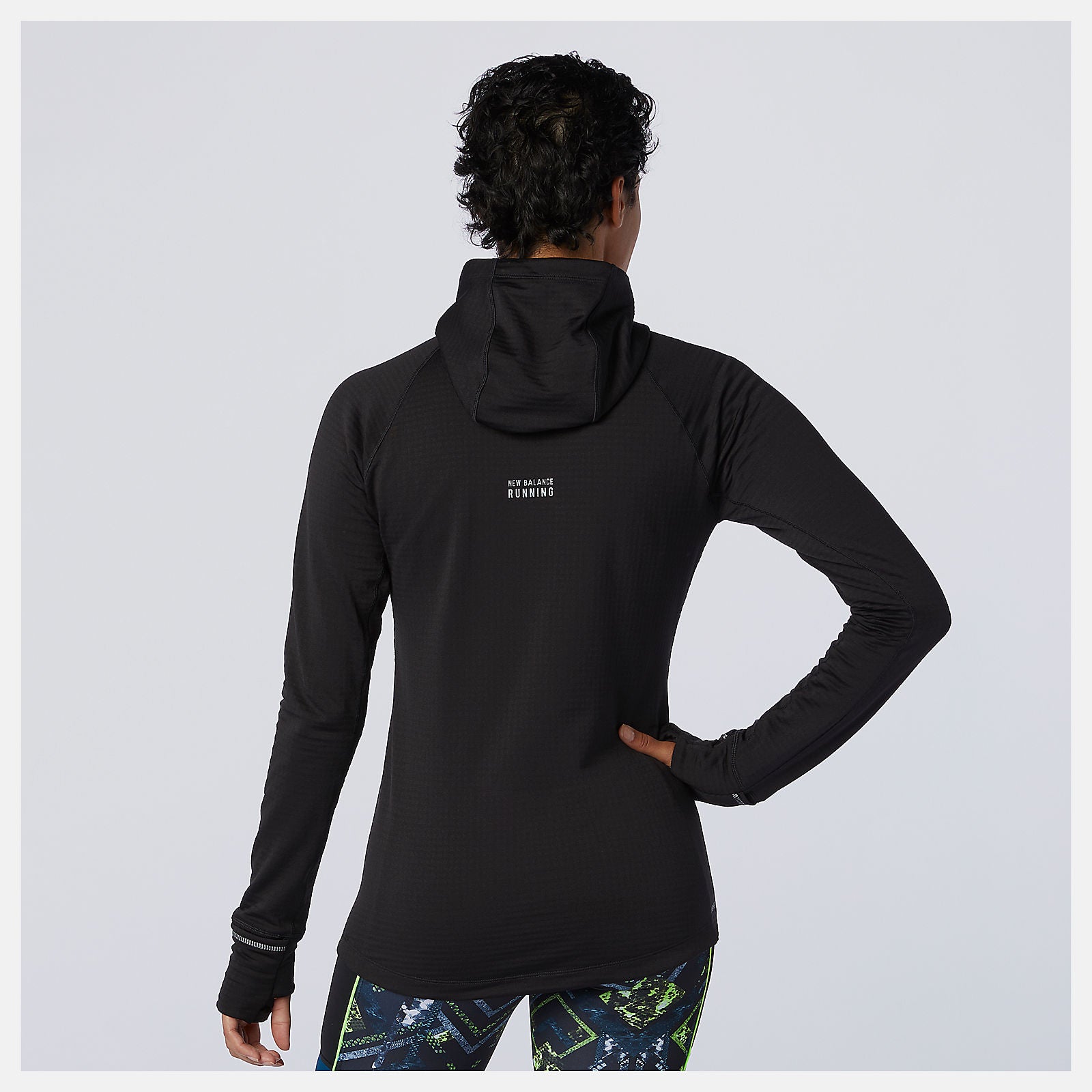 Black NB Heat Grid Hoodie New Balance Clothing
