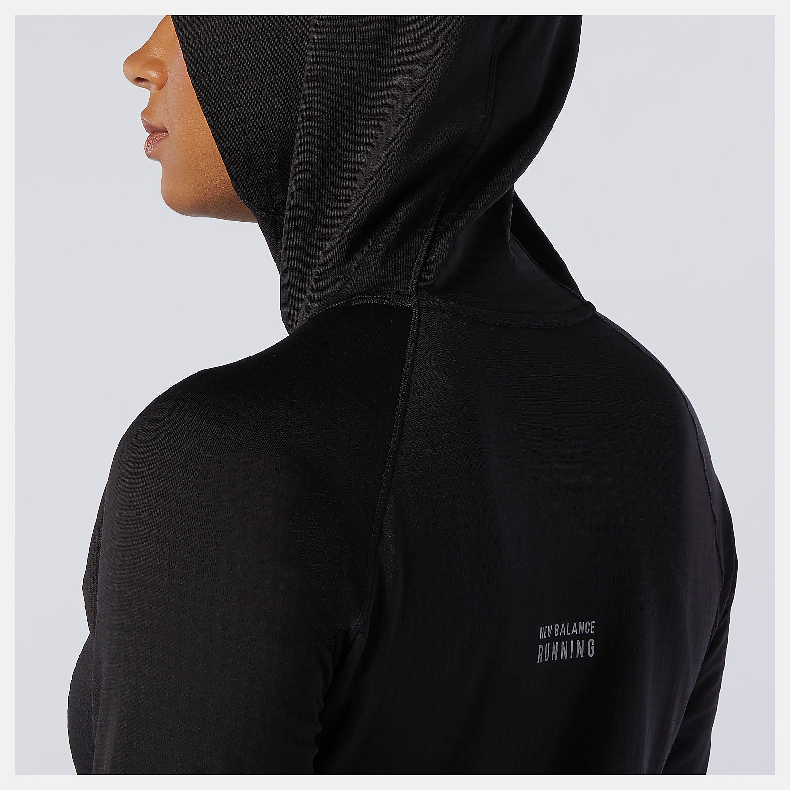 Black NB Heat Grid Hoodie New Balance Clothing