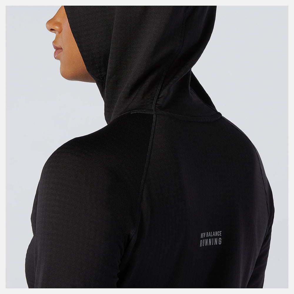 Black NB Heat Grid Hoodie New Balance Clothing