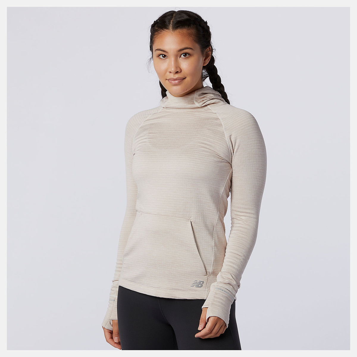Sea Salt Heather NB Heat Grid Hoodie New Balance Clothing