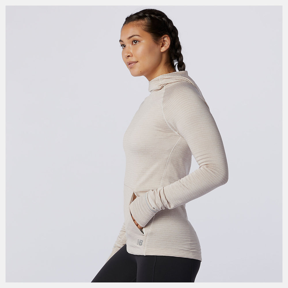 Sea Salt Heather NB Heat Grid Hoodie New Balance Clothing