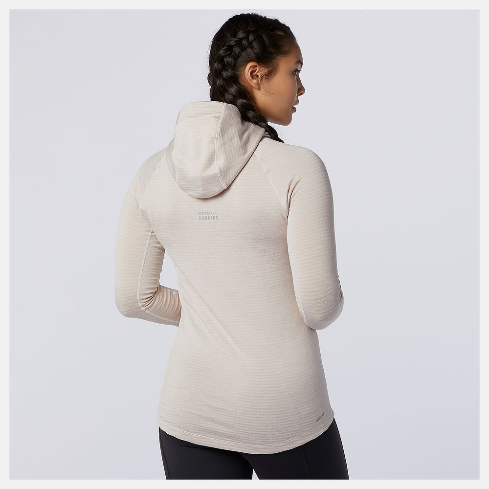 Sea Salt Heather NB Heat Grid Hoodie New Balance Clothing