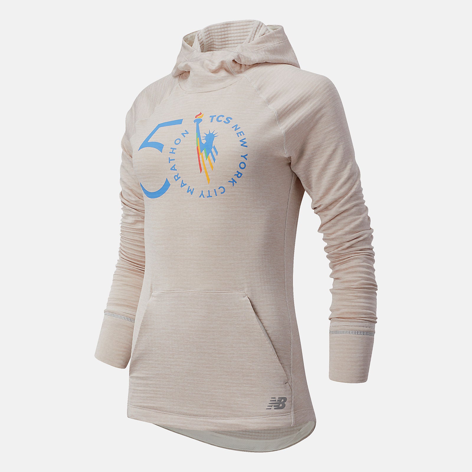 Sea Salt Heather NYC Marathon NB Heat Grid Hoodie New Balance Clothing