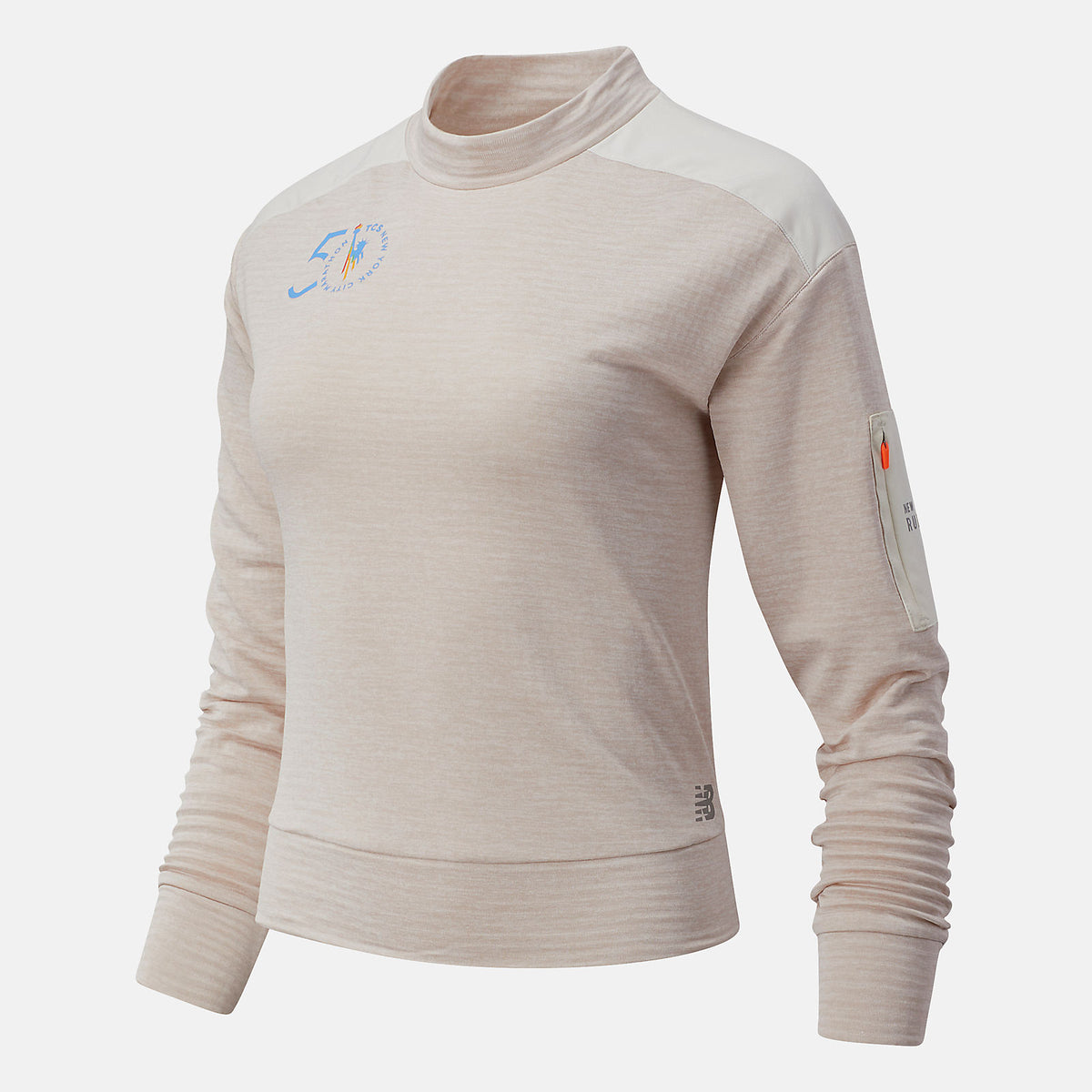 Sea Salt Heather NYC Marathon NB Heat Grid Long Sleeve New Balance Clothing
